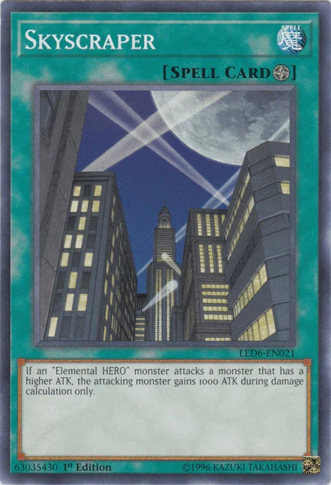 1st Edition, Common, Field Spell, Legendary Duelists: Magical Hero, Spell, Unlimited Skyscraper [LED6-EN021] Common - Trading Card World
