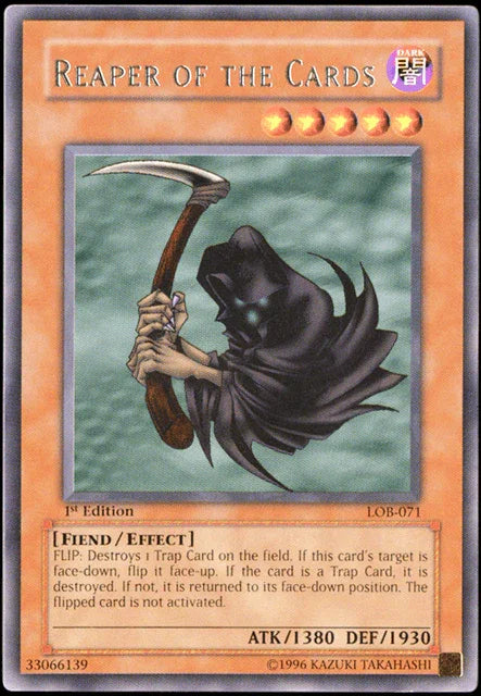 1st Edition, Dark, Effect Monster, Fiend, Rare, The Legend of Blue Eyes White Dragon, Unlimited Reaper of the Cards [LOB-071] Rare - Trading Card World