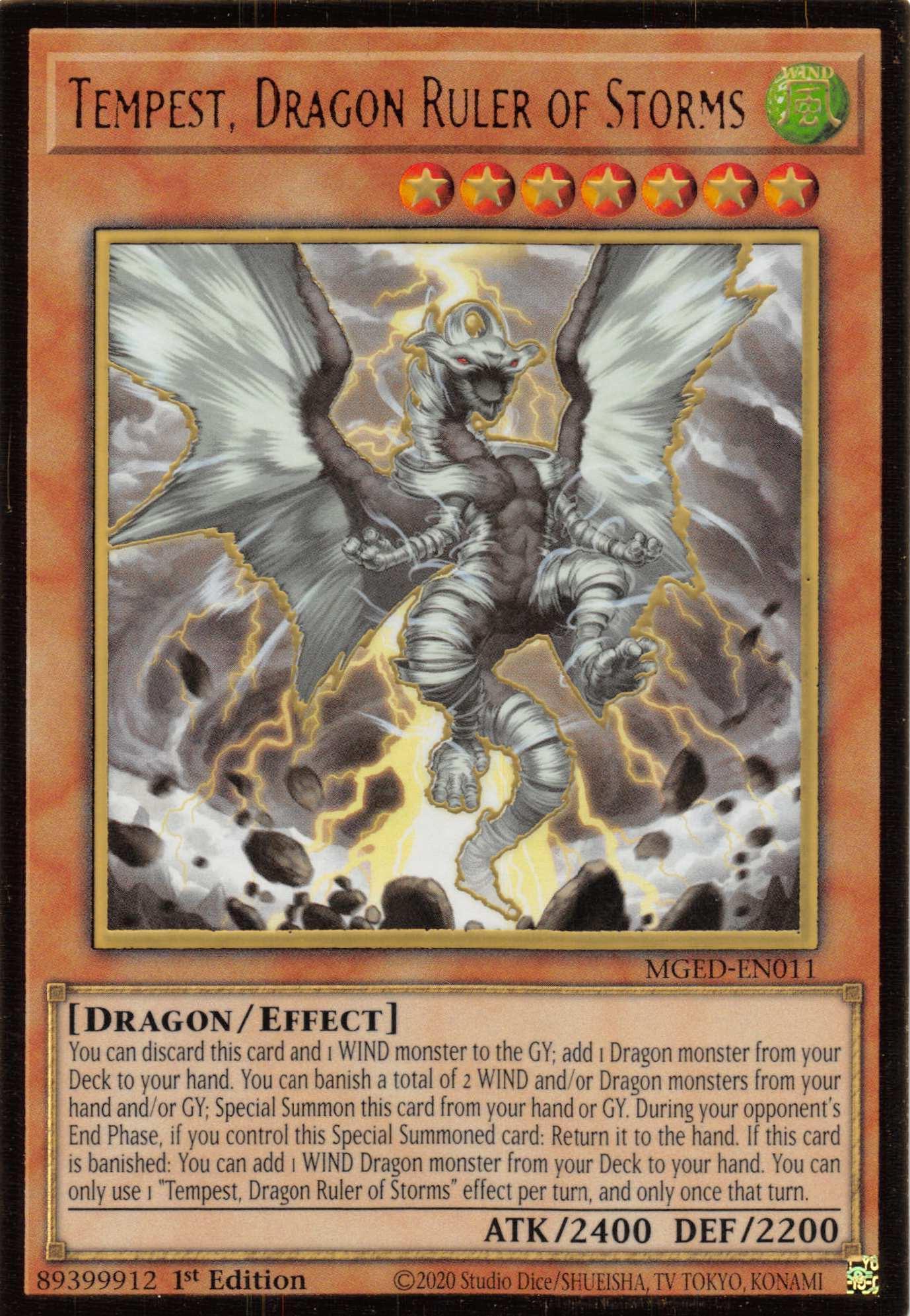 1st Edition, Dragon, Effect Monster, Gold Rare, Maximum Gold: El Dorado, Wind Tempest, Dragon Ruler of Storms [MGED-EN011] Gold Rare - Trading Card World