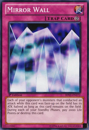 1st Edition, Battle Pack 2: War of the Giants, Common, Continuous Trap, Trap, Unlimited Mirror Wall [BP02-EN172] Common - Trading Card World