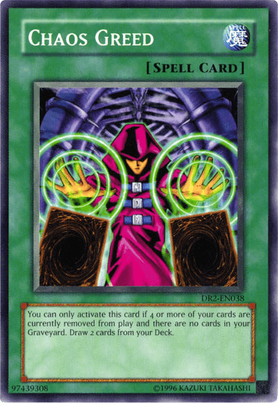 Common, Dark Revelation Volume 2, Normal Spell, Spell, Unlimited Chaos Greed [DR2-EN038] Common - Trading Card World
