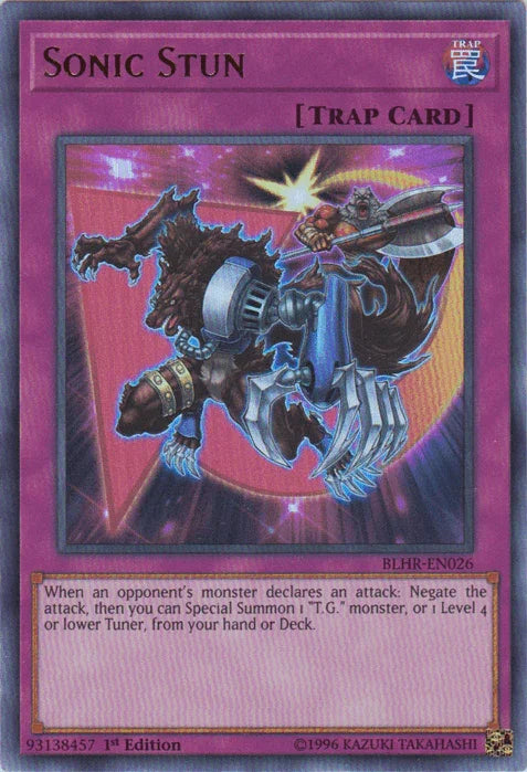 1st Edition, Battles of Legend: Hero's Revenge, Normal Trap, Trap, Ultra Rare Sonic Stun [BLHR-EN026] Ultra Rare - Trading Card World