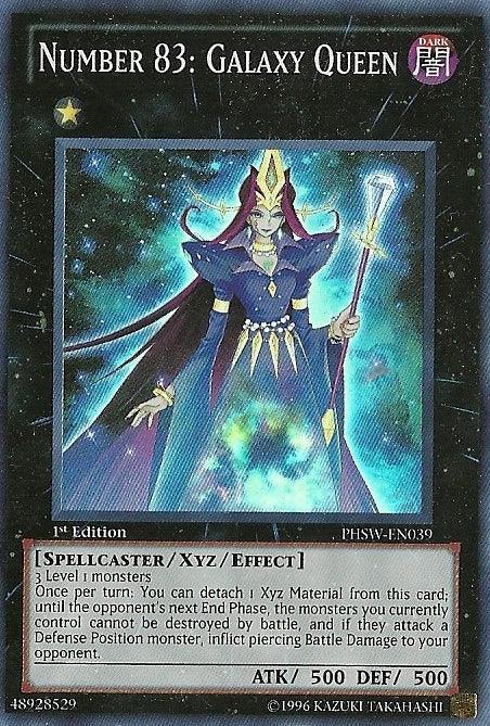 1st Edition, Dark, Photon Shockwave, Spellcaster, Super Rare, Unlimited, Xyz/Effect Monster Number 83: Galaxy Queen [PHSW-EN039] Super Rare - Trading Card World
