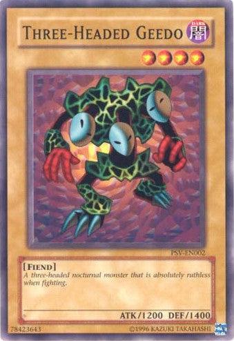 Common, Dark, Fiend, Normal Monster, Pharaoh's Servant, Unlimited Three-Headed Geedo [PSV-EN002] Common - Trading Card World