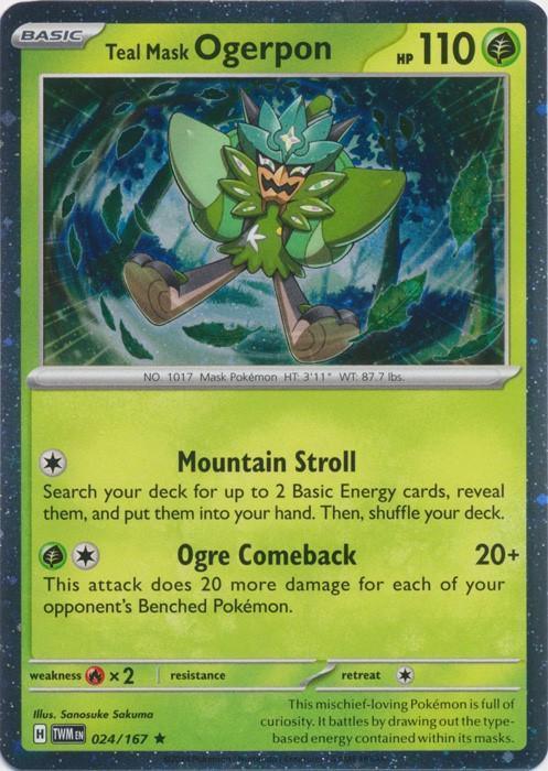 024, Miscellaneous Cards Teal Mask Ogerpon (024/167) (Cosmos Holo) [Miscellaneous Cards] - Trading Card World