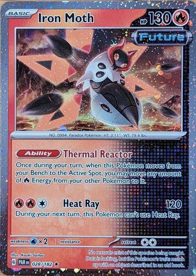 028, Scarlet & Violet: Paradox Rift Iron Moth (028/182) (Cosmos Holo) [Scarlet & Violet: Paradox Rift] - Trading Card World