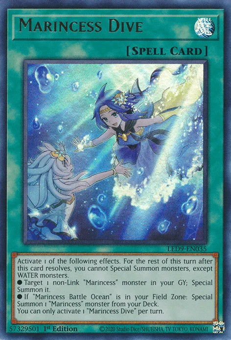 1st Edition, Legendary Duelists: Duels From the Deep, Normal Spell, Spell, Ultra Rare Marincess Dive [LED9-EN035] Ultra Rare - Trading Card World
