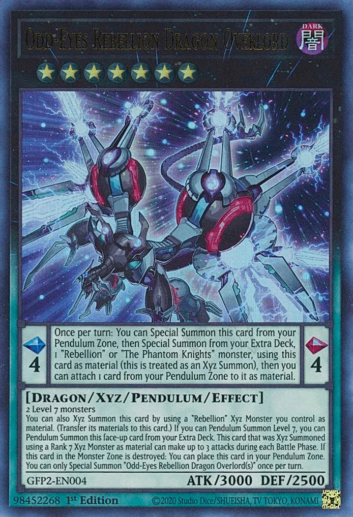 1st Edition, Dark, Dragon, Ghosts From the Past: The 2nd Haunting, Ultra Rare, Xyz/Pendulum/Effect Monster Odd-Eyes Rebellion Dragon Overlord [GFP2-EN004] Ultra Rare - Trading Card World