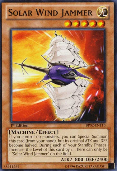 1st Edition, Battle Pack 2: War of the Giants, Common, Effect Monster, Light, Machine, Unlimited Solar Wind Jammer [BP02-EN116] Common - Trading Card World