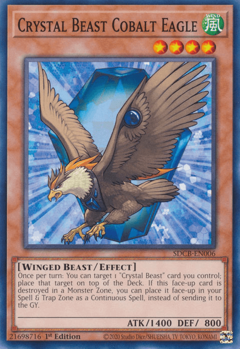 1st Edition, Beast, Common, Effect Monster, Structure Deck: Legend of the Crystal Beasts, Wind Crystal Beast Cobalt Eagle [SDCB-EN006] Common - Trading Card World