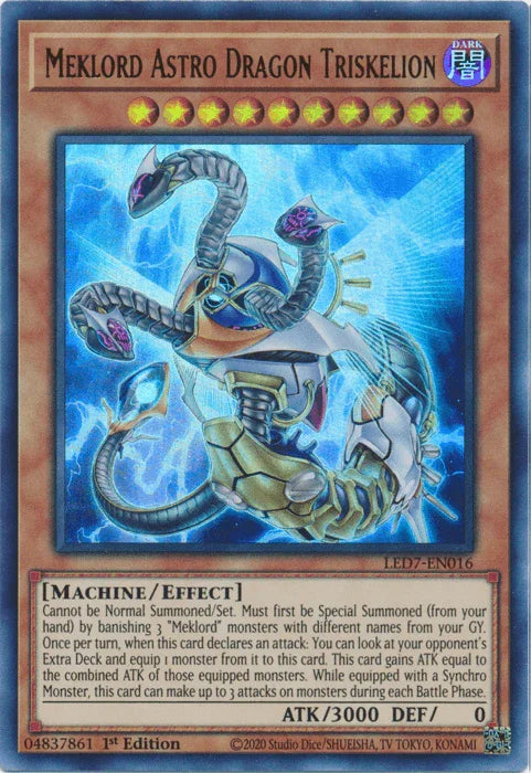 1st Edition, Dark, Effect Monster, Legendary Duelists: Rage of Ra, Machine, Ultra Rare, Unlimited Meklord Astro Dragon Triskelion [LED7-EN016] Ultra Rare - Trading Card World