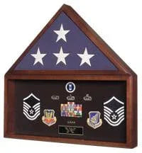 NAVY SEALS Flag plus Military Medals Display Case
