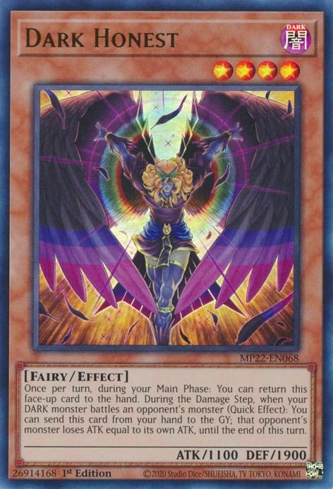 1st Edition, 2022 Tin of the Pharaoh's Gods, Dark, Effect Monster, Fairy, Ultra Rare Dark Honest [MP22-EN068] Ultra Rare - Trading Card World