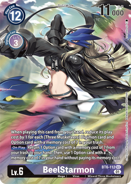 BT6-112, Common, Digimon, Double Diamond, Mega, Purple, Virus, Wizard/Three Musketeers BeelStarmon [BT6-112] (Alternate Art) [Double Diamond] - Trading Card World