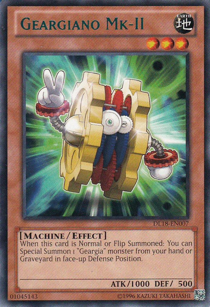 Duelist League Promo, Earth, Effect Monster, Machine, Rare, Unlimited Geargiano Mk-II (Green) [DL18-EN007] Rare - Trading Card World