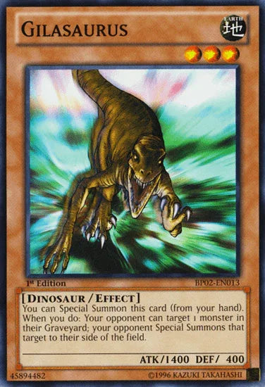 1st Edition, Battle Pack 2: War of the Giants, Dinosaur, Earth, Effect Monster, Mosaic Rare, Unlimited Gilasaurus [BP02-EN013] Mosaic Rare - Trading Card World