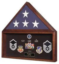 Ceremonial Flag and Medal Display case, Ceremonial Flag displays - 5x 9.5 Flag