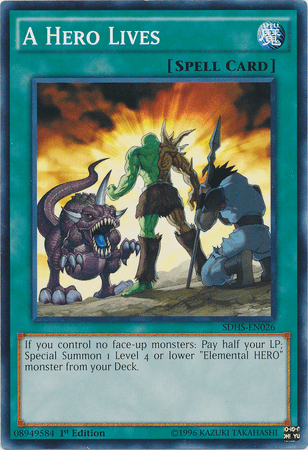 1st Edition, Common, Normal Spell, Spell, Structure Deck: HERO Strike, Unlimited A Hero Lives [SDHS-EN026] Common - Trading Card World
