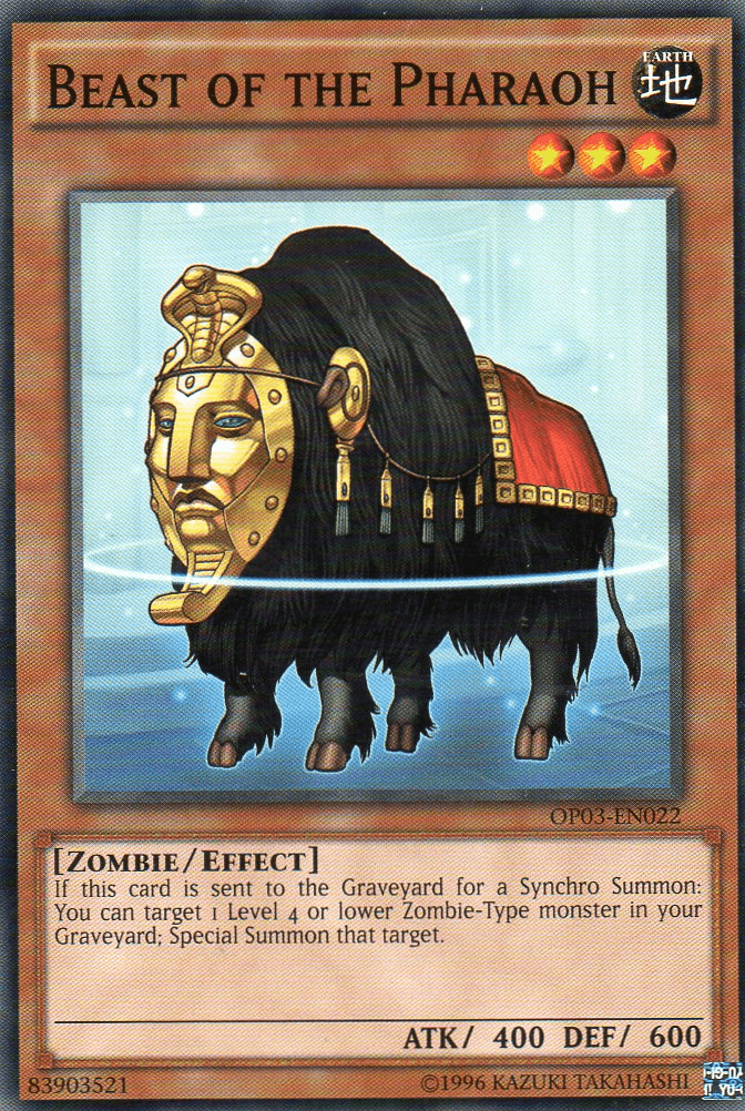 Common, Earth, Effect Monster, OTS Tournament Pack 3, Unlimited, Zombie Beast of the Pharaoh [OP03-EN022] Common - Trading Card World