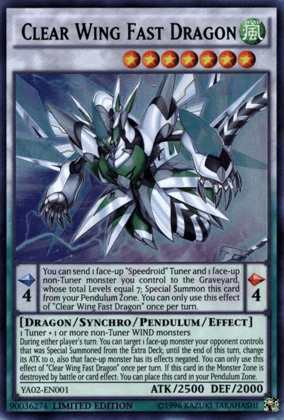 ARC-V Promo Cards, Dragon, Limited, Synchro/Pendulum/Effect Monster, Ultra Rare, Wind Clear Wing Fast Dragon [YA02-EN001] Ultra Rare - Trading Card World