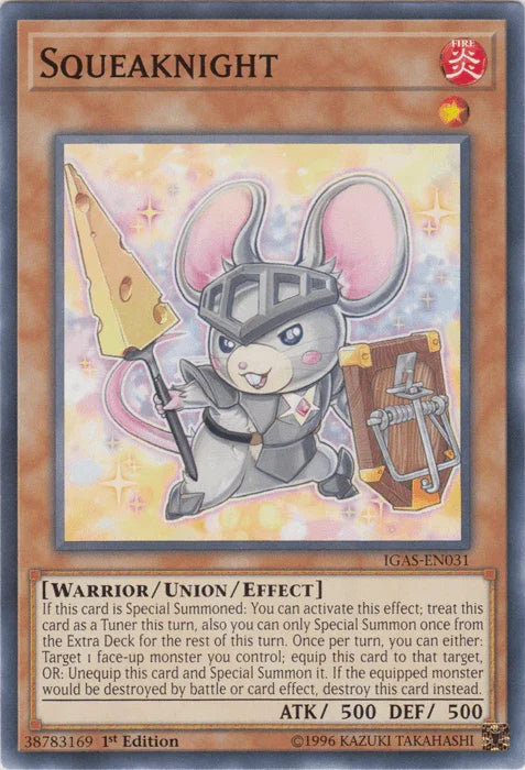 1st Edition, Common, Fire, Ignition Assault, Union/Effect Monster, Unlimited, Warrior Squeaknight [IGAS-EN031] Common - Trading Card World