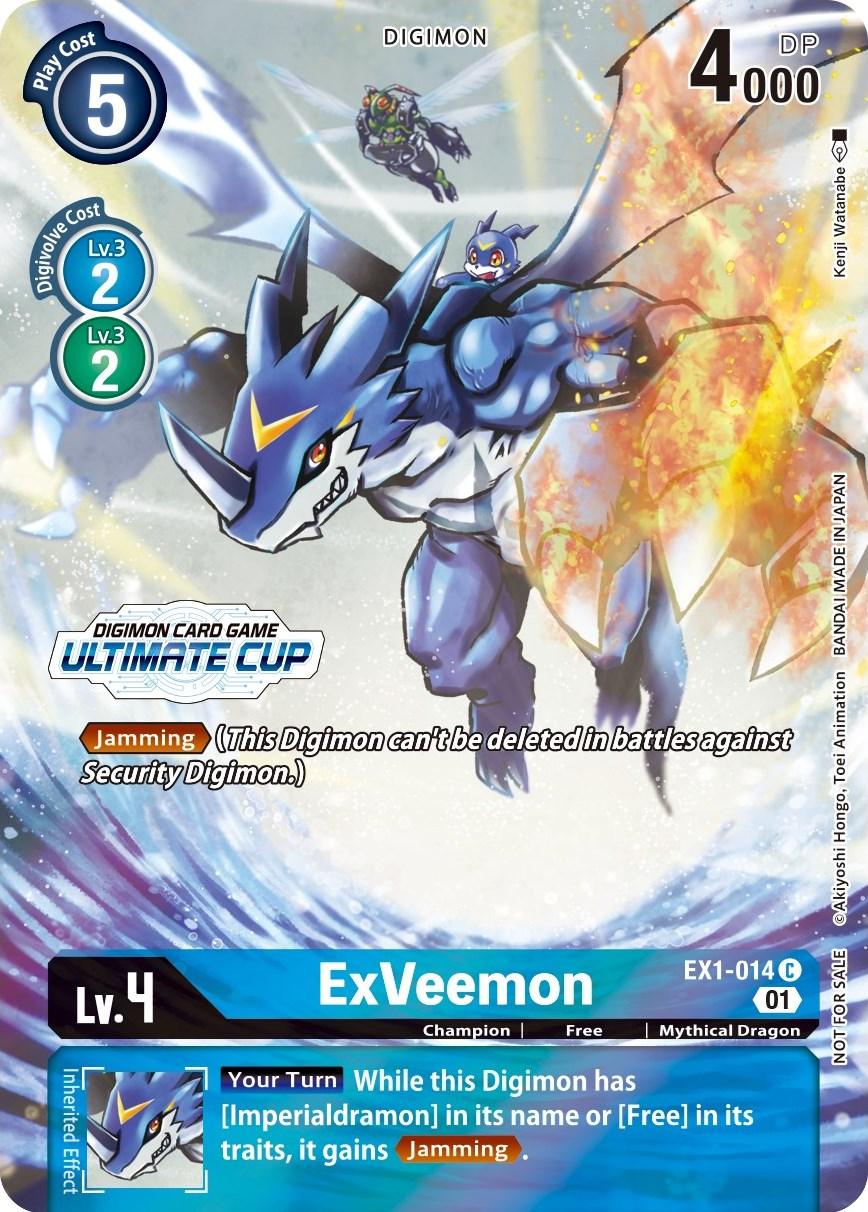 Blue, Champion, Classic Collection Promos, Common, Digimon, EX1-014, Free, Mythical Dragon ExVeemon [EX1-014] (April Ultimate Cup 2022) [Classic Collection Promos] - Trading Card World