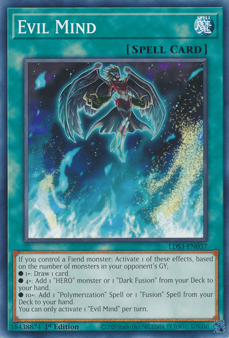 1st Edition, Common, Legendary Duelists: Season 3, Normal Spell, Spell Evil Mind [LDS3-EN037] Common - Trading Card World
