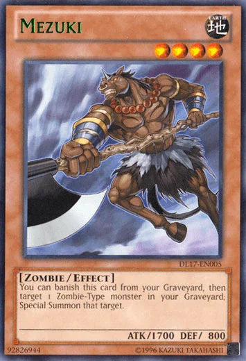 Duelist League Promo, Earth, Effect Monster, Rare, Unlimited, Zombie Mezuki (Green) [DL17-EN005] Rare - Trading Card World