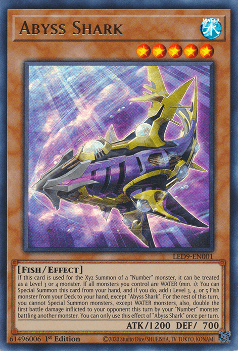 1st Edition, Effect Monster, Fish, Legendary Duelists: Duels From the Deep, Ultra Rare, Water Abyss Shark [LED9-EN001] Ultra Rare - Trading Card World