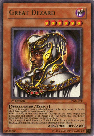 1st Edition, Dark, Effect Monster, Pharaonic Guardian, Spellcaster, Ultra Rare, Unlimited Great Dezard [PGD-020] Ultra Rare - Trading Card World