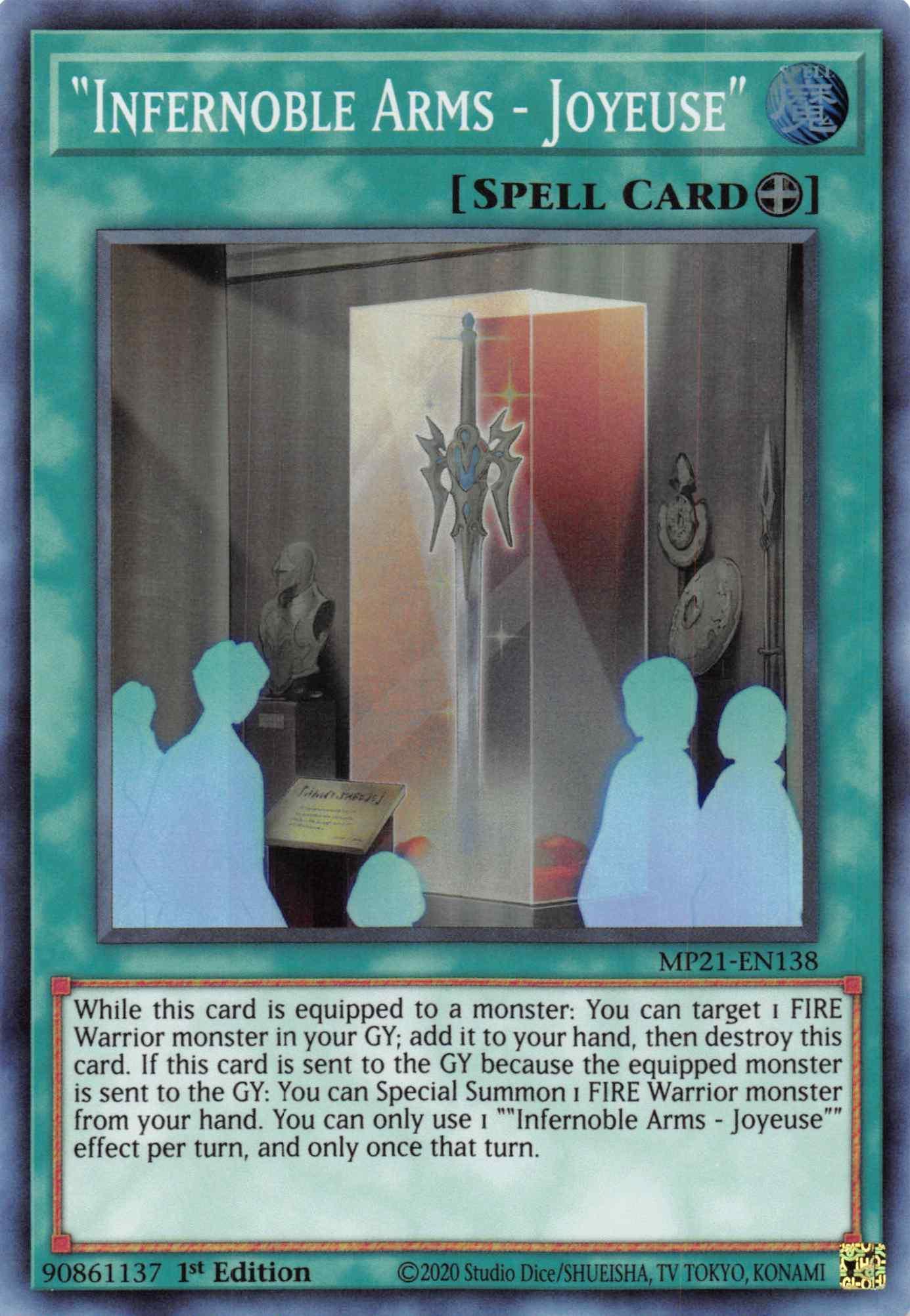 1st Edition, 2021 Tin of Ancient Battles, Equip Spell, Spell, Super Rare Infernoble Arms - Joyeuse [MP21-EN138] Super Rare - Trading Card World