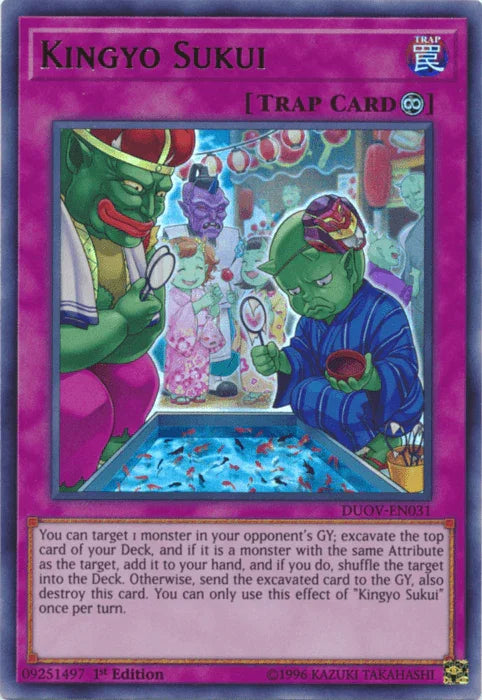 1st Edition, Continuous Trap, Duel Overload, Trap, Ultra Rare Kingyo Sukui [DUOV-EN031] Ultra Rare - Trading Card World