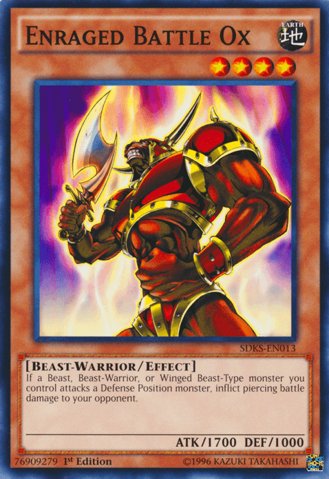 1st Edition, Beast-Warrior, Common, Earth, Effect Monster, Structure Deck: Seto Kaiba, Unlimited Enraged Battle Ox [SDKS-EN013] Common - Trading Card World