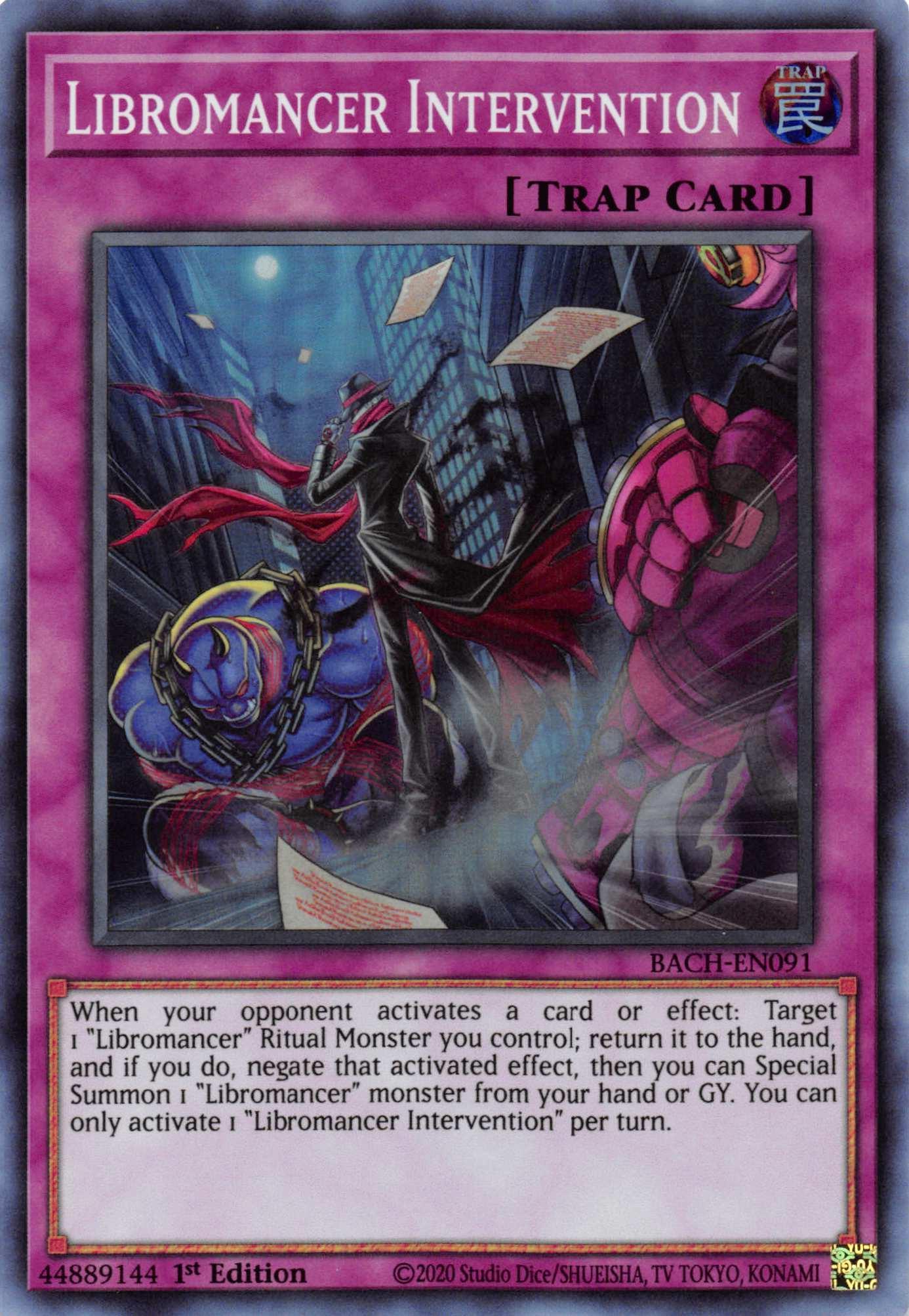 1st Edition, Battle of Chaos, Normal Trap, Super Rare, Trap Libromancer Intervention [BACH-EN091] Super Rare - Trading Card World