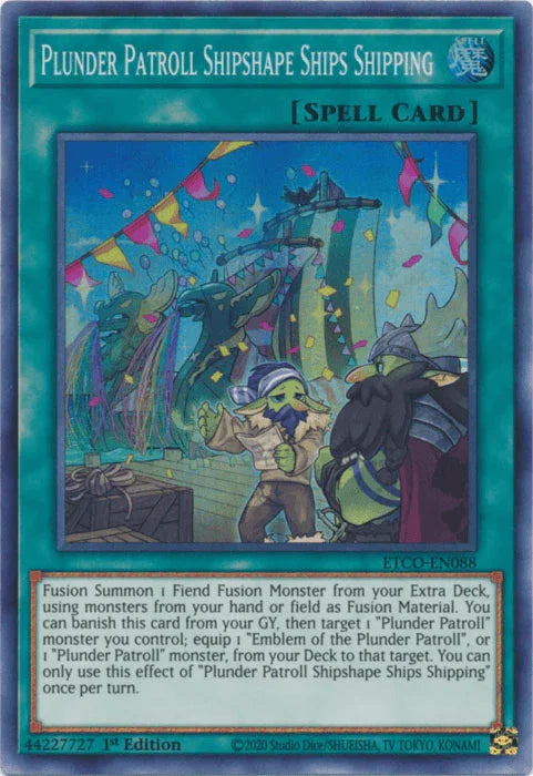 1st Edition, Eternity Code, Normal Spell, Spell, Super Rare Plunder Patroll Shipshape Ships Shipping [ETCO-EN088] Super Rare - Trading Card World