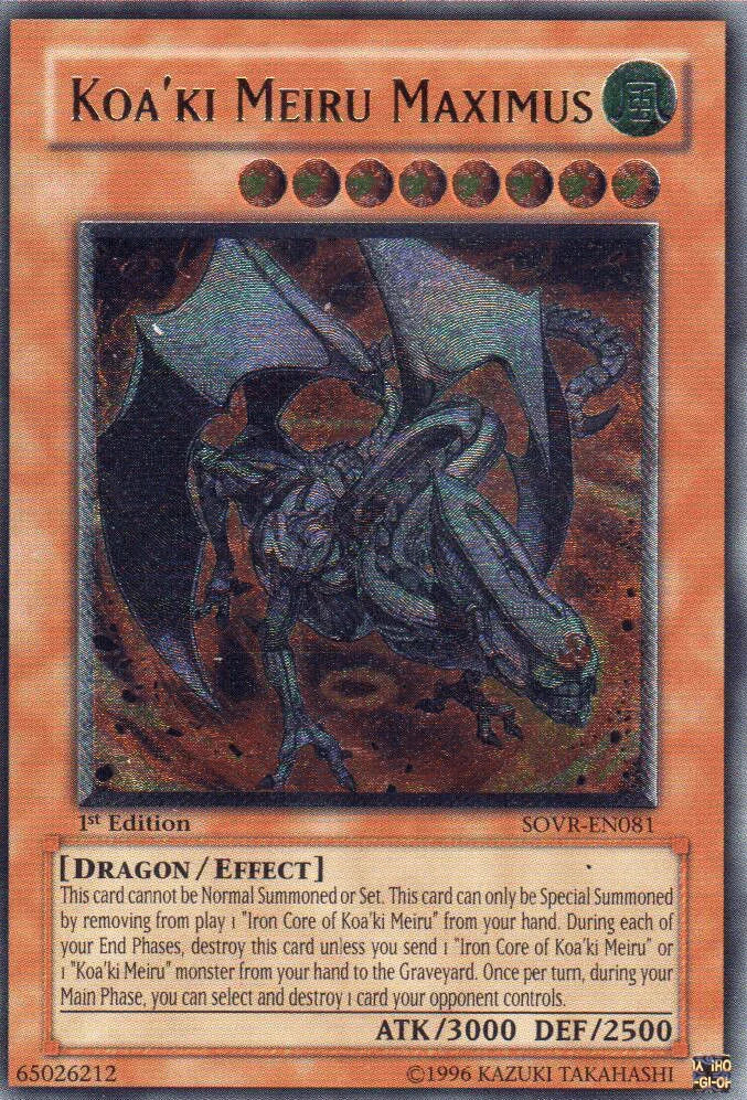 1st Edition, Dragon, Effect Monster, Stardust Overdrive, Ultimate Rare, Unlimited, Wind Koa'ki Meiru Maximus [SOVR-EN081] Ultimate Rare - Trading Card World
