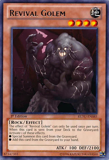 1st Edition, Earth, Effect Monster, Rare, Return of the Duelist, Rock, Unlimited Revival Golem [REDU-EN085] Rare - Trading Card World