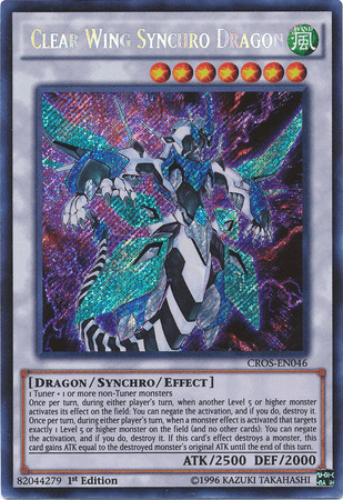 1st Edition, Crossed Souls, Dragon, Secret Rare, Synchro/Effect Monster, Unlimited, Wind Clear Wing Synchro Dragon [CROS-EN046] Secret Rare - Trading Card World