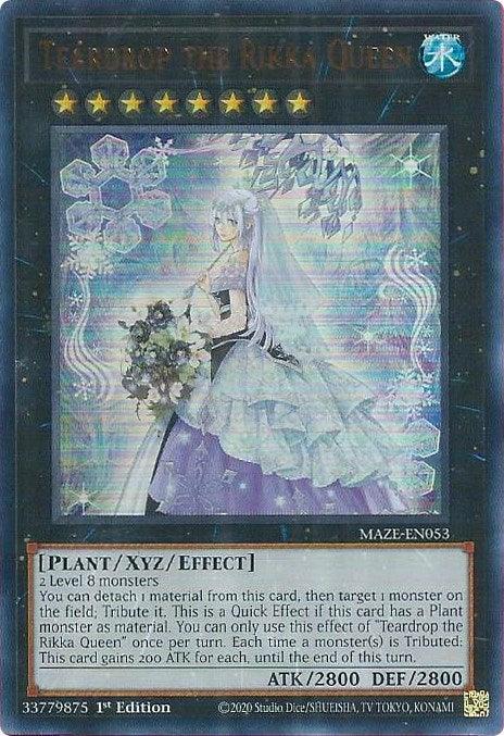 1st Edition, Maze of Memories, Plant, Ultra Rare, Water, Xyz/Effect Monster Teardrop the Rikka Queen [MAZE-EN053] Ultra Rare - Trading Card World
