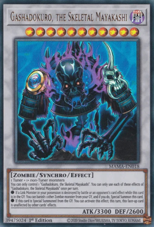1st Edition, Dark, Magnificent Mavens, Synchro/Effect Monster, Ultra Rare, Zombie Gashadokuro, the Skeletal Mayakashi [MAMA-EN018] Ultra Rare - Trading Card World