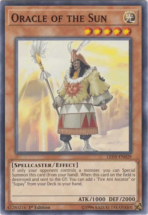 1st Edition, Common, Effect Monster, Legendary Duelists: Immortal Destiny, Light, Spellcaster Oracle of the Sun [LED5-EN029] Common - Trading Card World