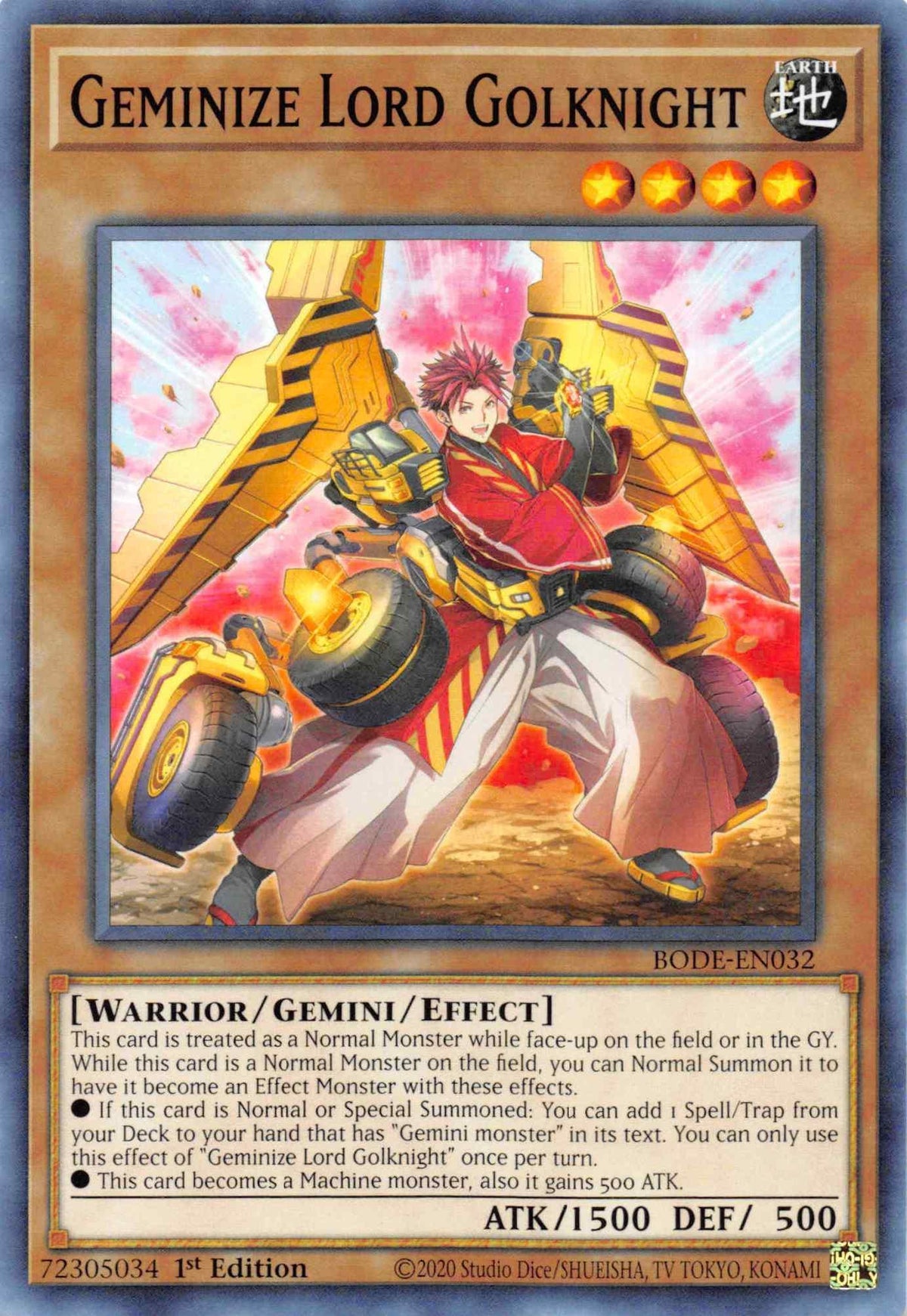1st Edition, Burst of Destiny, Common, Earth, Gemini monster, Warrior Geminize Lord Golknight [BODE-EN032] Common - Trading Card World