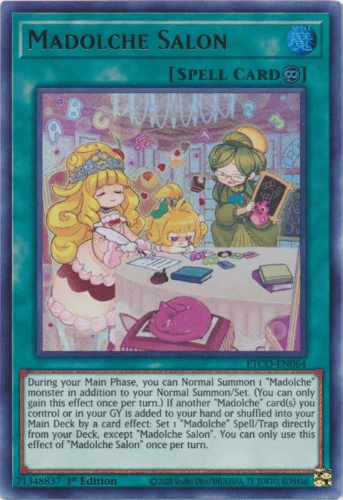 1st Edition, Continuous Spell, Eternity Code, Spell, Ultra Rare Madolche Salon [ETCO-EN064] Ultra Rare - Trading Card World