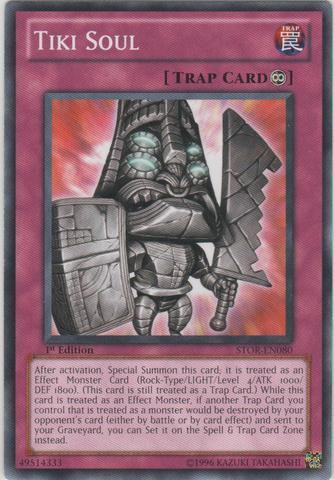 1st Edition, Common, Continuous Trap, Storm of Ragnarok, Trap, Unlimited Tiki Soul [STOR-EN080] Common - Trading Card World
