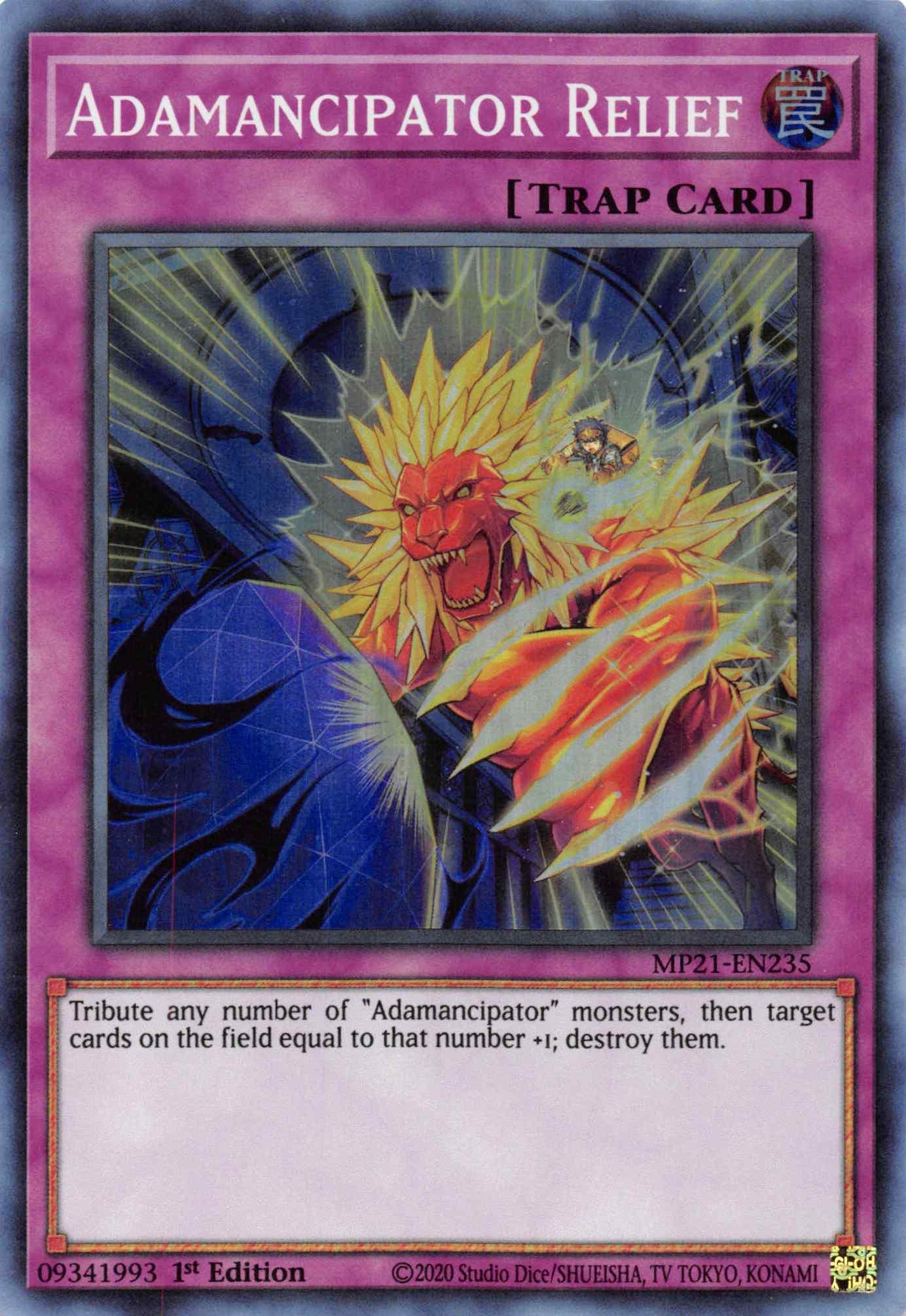 1st Edition, 2021 Tin of Ancient Battles, Normal Trap, Super Rare, Trap Adamancipator Relief [MP21-EN235] Super Rare - Trading Card World