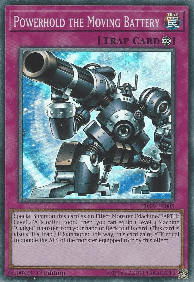 1st Edition, Continuous Trap, Fists of the Gadgets, Super Rare, Trap Powerhold the Moving Battery [FIGA-EN005] Super Rare - Trading Card World