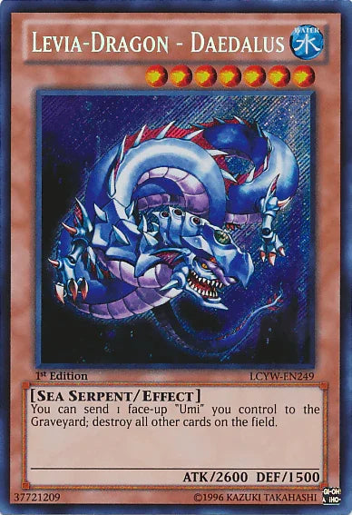 1st Edition, Effect Monster, Legendary Collection 3: Yugi's World, Sea Serpent, Secret Rare, Unlimited, Water Levia-Dragon - Daedalus [LCYW-EN249] Secret Rare - Trading Card World