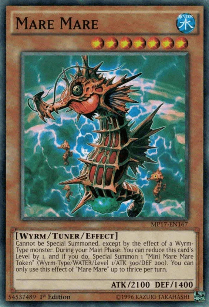 1st Edition, 2017 Mega-Tins Mega Pack, Common, Tuner/Effect Monster, Water, Wyrm Mare Mare [MP17-EN167] Common - Trading Card World