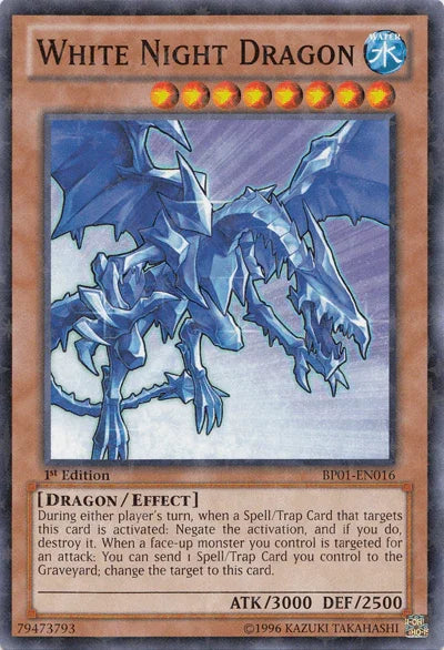 1st Edition, Battle Pack: Epic Dawn, Dragon, Effect Monster, Starfoil Rare, Unlimited, Water White Night Dragon [BP01-EN016] Starfoil Rare - Trading Card World