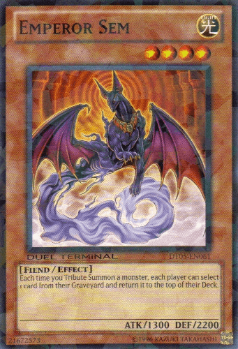 Common, Duel Terminal 5, Effect Monster, Fiend, Light, Limited Emperor Sem [DT05-EN061] Common - Trading Card World